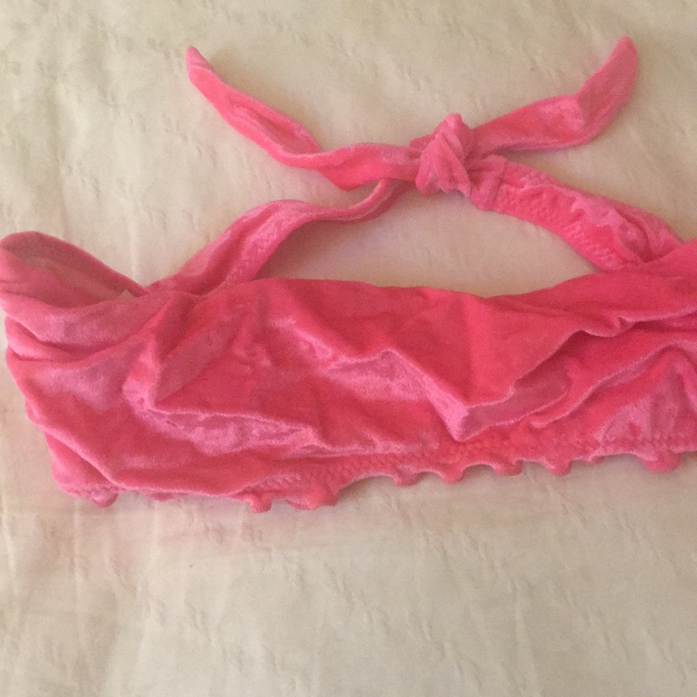 Pink Satin Bikini Top